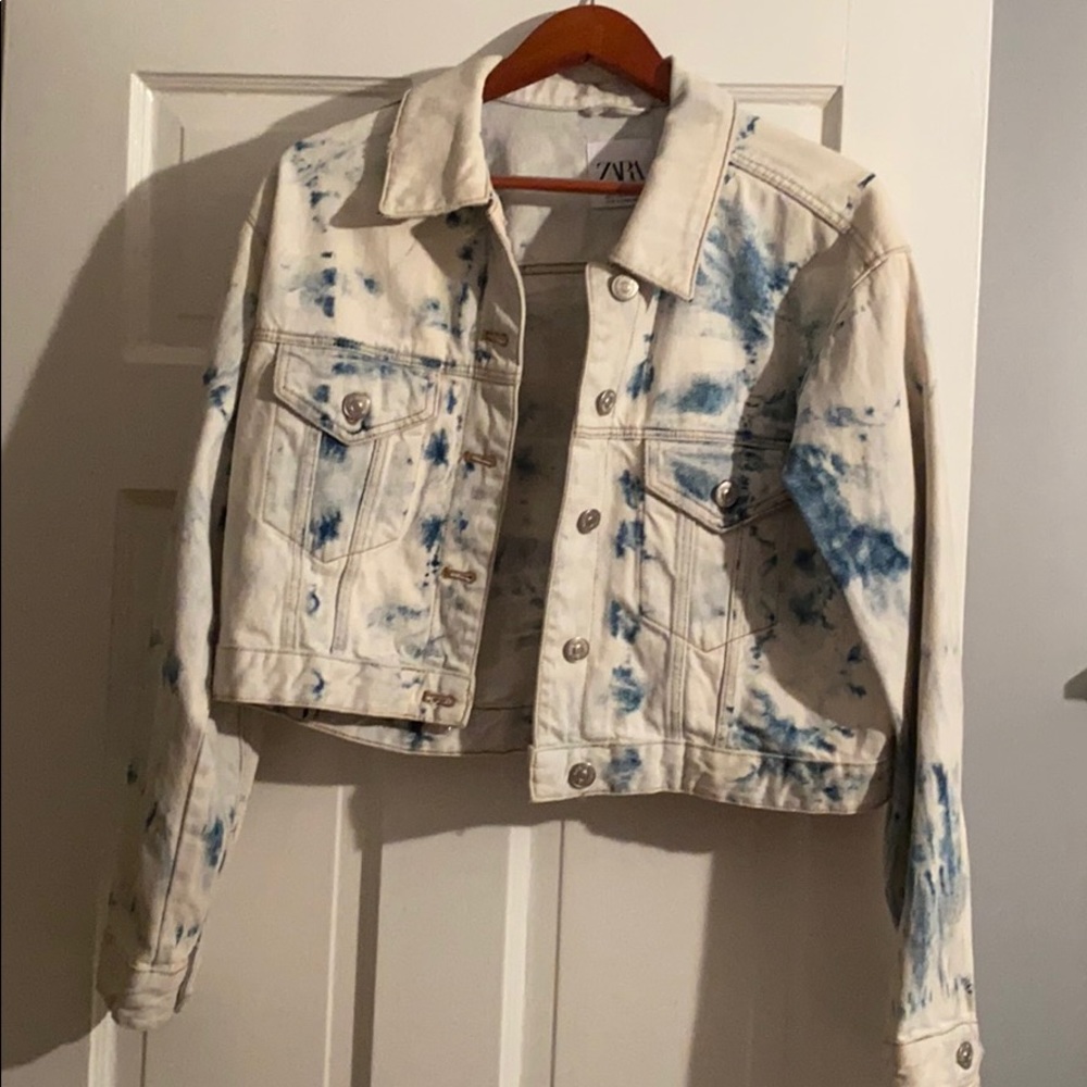 Zara Distressed Acid Wash Jean Jacket NWOT